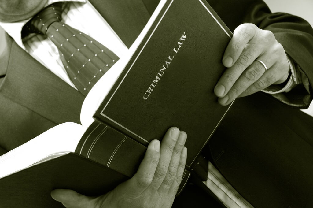 lawyer holding criminal law book