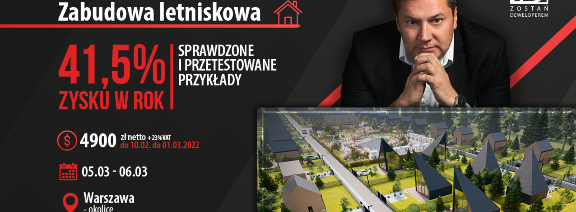 Warsztaty deweloperskie z Zostań Deweloperem. Naucz się od podstaw, jak realizować projekt zabudowy letniskowej